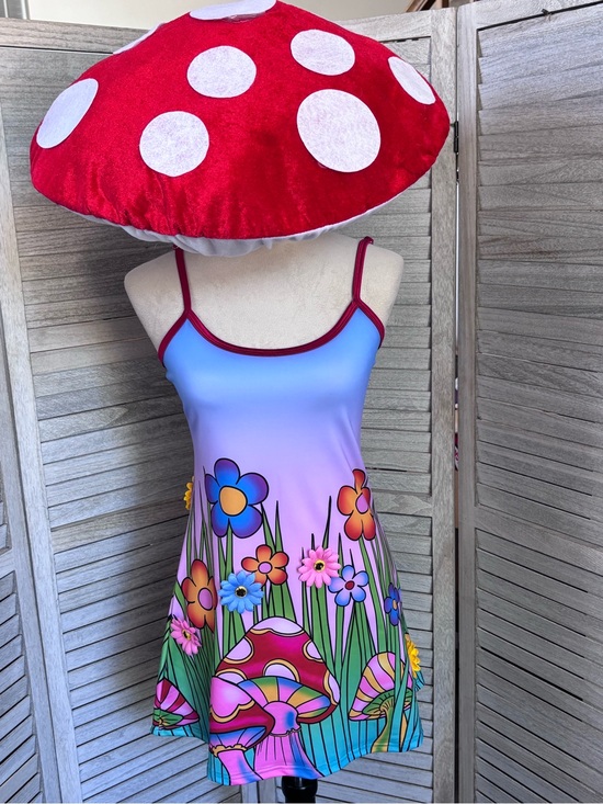 Dolls Kill Dresses & Skirts - TRICKZ N TREATZ by DOLLS KILL Mushroom & Daisy Mini Dress + Deluxe Mushroom Hat